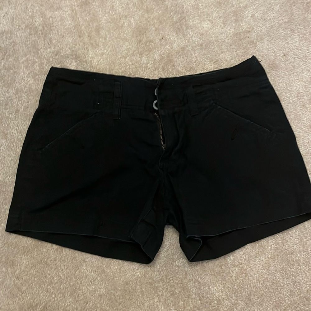 Women's black shorts size 3/4; 100% cotton. Animal free, smoke-free home.